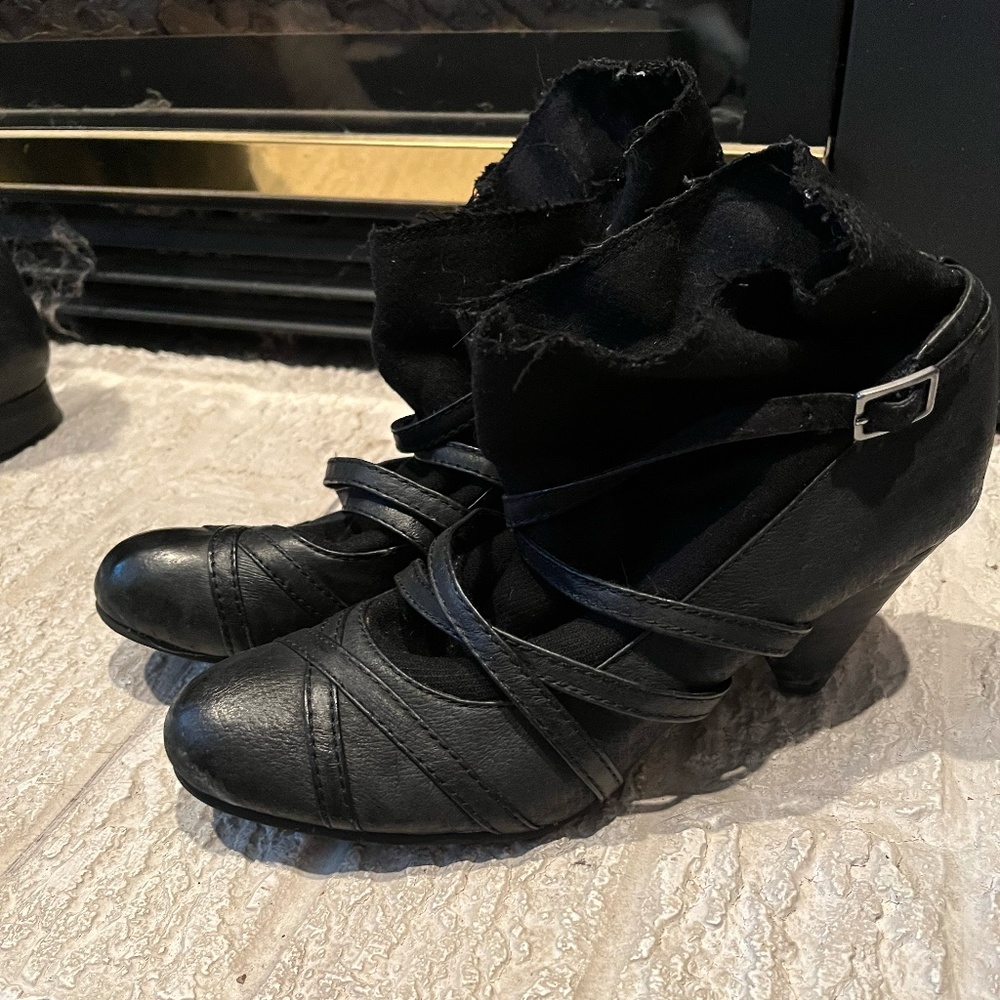 BC Footwear Black Vegan Leather Booties